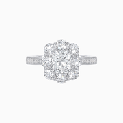 Elegant Emerald Cut Cluster Ring with Vintage Flair - Mounting - Shahin Jewelry